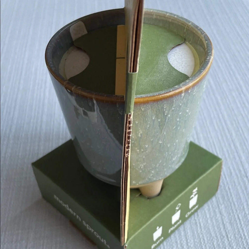 Modern sprout glow & grow Candle + grow kit herb garden